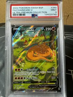 Pokemon TCG Charizard v SWSH260 Sword & Shield Promo Card PSA 9 - Image 1
