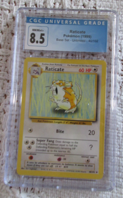 1999 POKEMON BASE SET-UNLIMITED #40/102 RATICATE CGC 8.5 GRADED CARD - Image 1