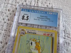 1999 POKEMON BASE SET-UNLIMITED #40/102 RATICATE CGC 8.5 GRADED CARD - Image 3