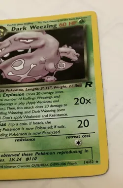 Pokemon TCG Dark Weezing Holo Pokemon Card Team Rocket - Image 4