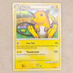 Raichu 10/123 HeartGold SoulSilver Cracked Ice Holo Rare NM Pokemon TCG Card - Image 1