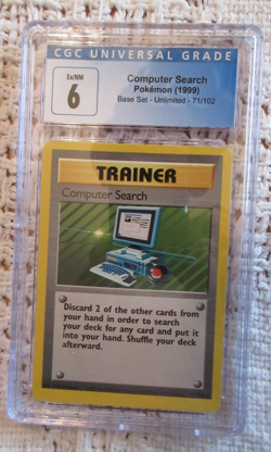 1999 POKEMON BASE SET-UNLIMITED #71/102 COMPUTER SEARCH CGC 6 GRADED CARD - Image 1
