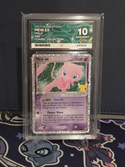 Mew EX 88 Celebrations Classic Collection Holo Pokemon Card 2021 Ace 10 Graded - Image 1