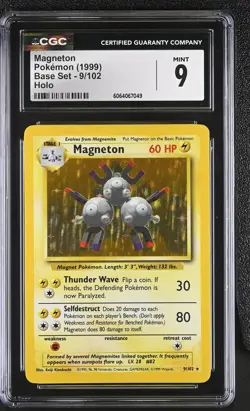 CGC 9 Magneton 9/102 Holo Base Set Pokemon Card - Image 1