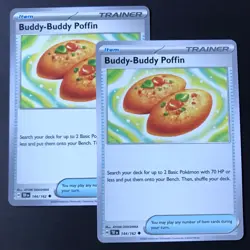 Pokemon Trainer Card x2 Temporal Forces BUDDY-BUDDY POFFIN 144/162 - NM/MINT - Image 1