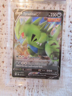 2021 POKEMON BATTLE STYLES #097 TYRANITAR V AGS 9 GRADED CARD - Image 2