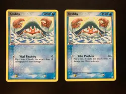 2x Krabby #54/100 Crystal Guardians 2006 Regular Non-Holo Pokemon Cards LP - Image 1