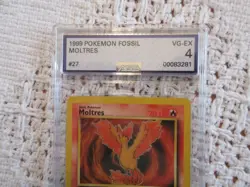 1999 POKEMON FOSSIL #27 MOLTRES AGS 4 CARD - Image 3