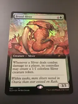 MTG Secret Lair #647 Extended Art Foil Brood Sliver NM - Image 1