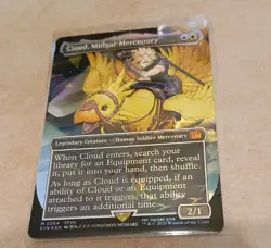 Cloud, Midgar Mercenary Borderless Chocobo Track FOIL Final Fantasy MTG MINT - Image 1