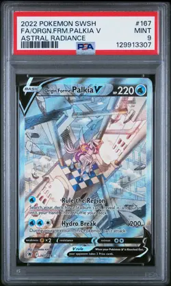 Origin Forme Palkia V Alternate Art #167/189 Pokemon Astral Radiance PSA 9 - Image 1