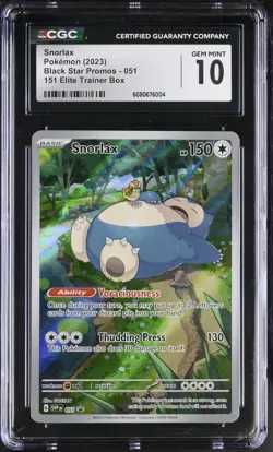 Snorlax #051 CGC 10 - 2023 Pokemon SV Promos 151 ETB - Image 1