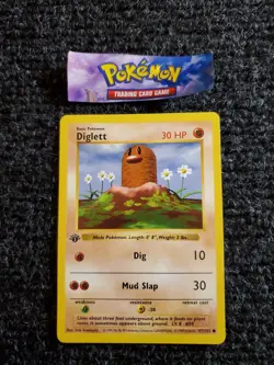Diglett 47/102 1st Edition Shadowless Base Set 1999 Pokemon WOTC TCG NM+ - Image 1