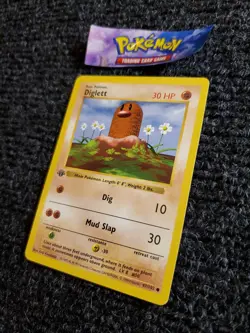 Diglett 47/102 1st Edition Shadowless Base Set 1999 Pokemon WOTC TCG NM+ - Image 2