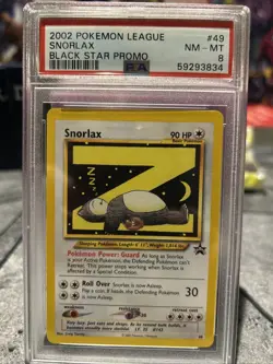Pokemon 2002 Black Star Promo Snorlax #49 PSA 8 - Image 1