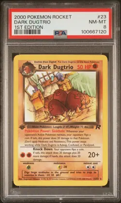 2000 POKEMON ROCKET 23 DARK DUGTRIO 1ST EDITION - PSA NEAR MINT-MINT 8 - Image 1