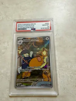 2025 POKEMON DESTINED RIVALS ILLUSTRATION RARE #202 TEAM ROCKETS RATICATE PSA 10 - Image 1