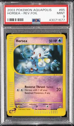 2003 POKEMON AQUAPOLIS #85 HORSEA-REVERSE FOIL PSA 9 - Image 1
