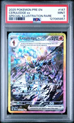 2025 POKEMON PRISMATIC EVOLUTIONS SPECIAL ILLUSTRATION RARE CERULEDGE EX PSA 9 - Image 1