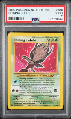 2002 POKEMON NEO DESTINY #106 SHINING CELEBI PSA 2 - Image 1