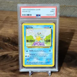1999 Pokemon Game Base Set Unlimited # 63 Squirtle PSA 9 MINT - Image 1