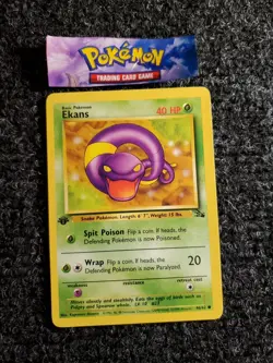 Pokemon TCG Ekans Fossil 46/62 1st Edition Wizards Base Set NM - Image 1