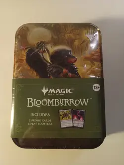 Magic the Gathering Bloomburrow Skunk Tin (2 Promo Cards, 5 Play Booster Packs) - Image 1