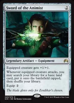 1 x Sword of the Animist - Magic Origins - Heavy Play - MTG - Image 1
