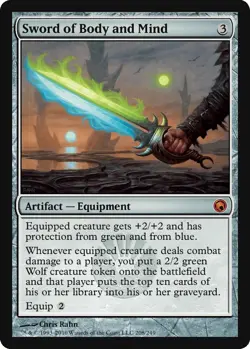 MTG Sword of Body and Mind MYTHIC RARE #208 MINT/NM Scars of Mirrodin - Image 1