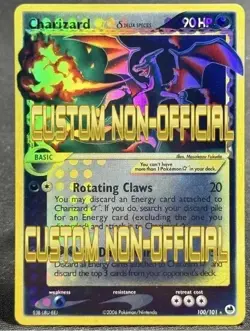 2006 POKEMON EX DRAGON FRONTIERS GOLD STAR #100 CHARIZARD-HOLO *CUST0M-MADE* - Image 1