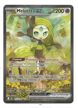 CARTE POKEMON MELOETTA EX 167/086 200PV SERIE ECARLATE ET VIOLET FOUDRE NOIRE - Image 1