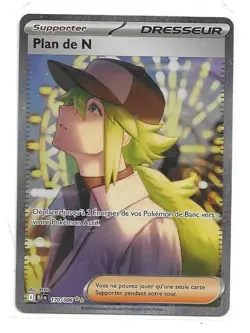 CARTE POKEMON DRESSEUR PLAN DE N 170/086 SERIE ECARLATE ET VIOLET FOUDRE NOIRE - Image 1