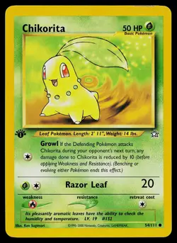 Pokemon Card - Chikorita Neo Genesis 54/111 Common 1st Edition - Image 1