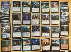 Magic The Gathering Lot Of 40 Blue Cards Including Rares and Mythics NM - Image 1