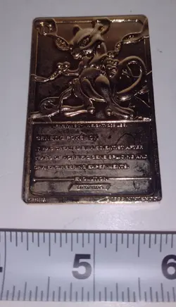 Vintage 1999 Burger King Pokemon 23k Gold Plated Mewtwo Collectible Card - Image 2