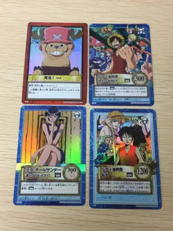 one piece carddass hyper battle HOLO 4 cards set anime Chopper Luffy All Sunday - Image 1