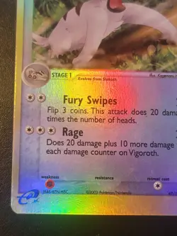 Vigoroth 47/109 Reverse HOLO EX Ruby & Sapphire Pokemon Card E Series - Image 3