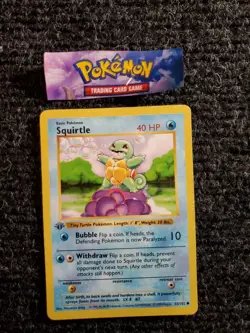 Squirtle - 63/102 - Common 1st Edition Base Set - Pokemon Card - LP - Image 1