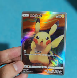 *CUST0M SEE DSCR* Pokemon Pikachu MUNCH Scream Fan Art Collectible /Display Card - Image 1