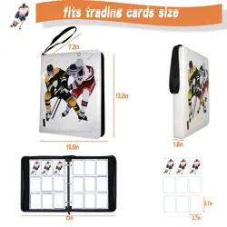 Hockey Card Binder, Trading Card Binder 9 Pocket with 50 Removable Sleeves Fi... - Image 4
