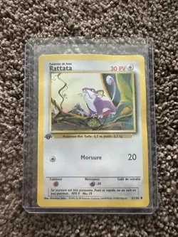 Pokemon Cards: Base Set 1st Edition Common: Rattata 61/102 - Image 1