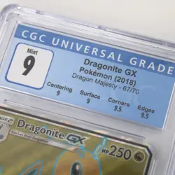 CGC 9 Dragonite GX Pokemon TCG Dragon Majesty 67/70 Graded Slab Card Mint - Image 3