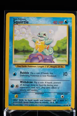 Squirtle 63/102 Base Set Pokemon TCG Card NM - Image 1