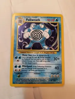Poliwrath 013/102 Base Set Holo Pokemon Card 1 Owner Never Handled - Image 2