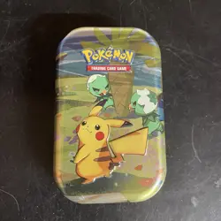 Paldea Friends 2018 Mini Tin Pikachu & Capsakid Pokemon TCG w/Art Sticker/Card - Image 1