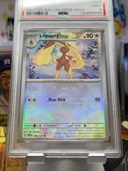2025 POKEMON PRE EN-PRISMATIC EVOLUTIONS #084 LOPUNNY MASTER BALL REVERSE PSA 9 - Image 4