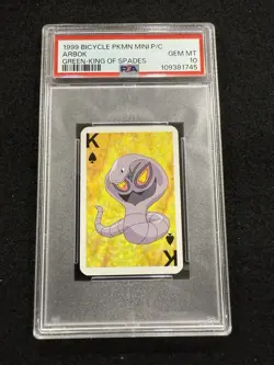 Pokemon Arbok King of Spades Green 1999 Bicycle Mini in a PSA 10 !! Low Pop! - Image 1