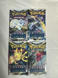 4 X Pokemon TCG: Sword & Shield Silver Tempest Booster Pack Sealed Art Set - Image 2