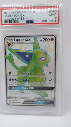 2019 Pokemon SM Hidden Fates Espeon GX #SV60/SV94 PSA 9 - Image 1