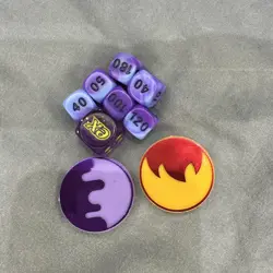 Pokemon TCG - Set of Dice, Damage Counters and Condition Markers - Image 1